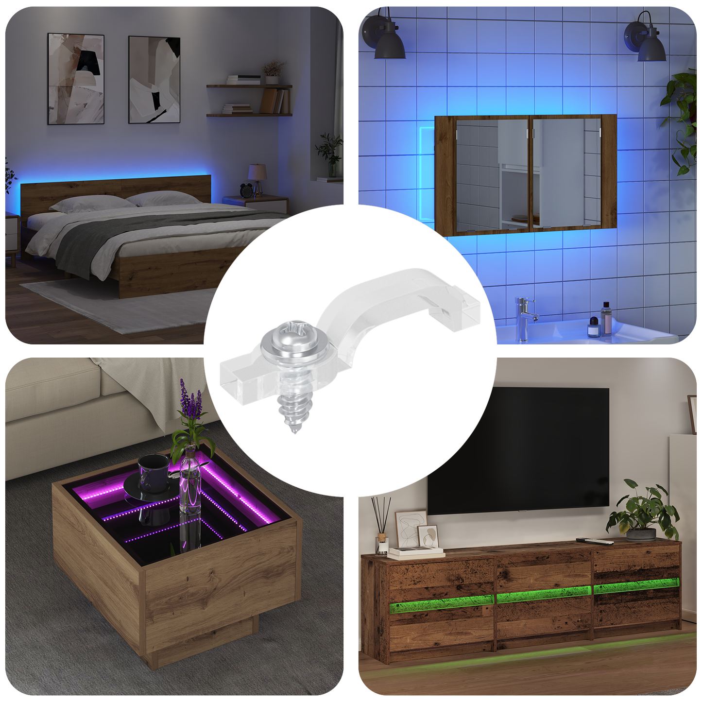 LED Juostos Klipai 12 pcs Skaidrus 2 x 1 x 0.5 cm