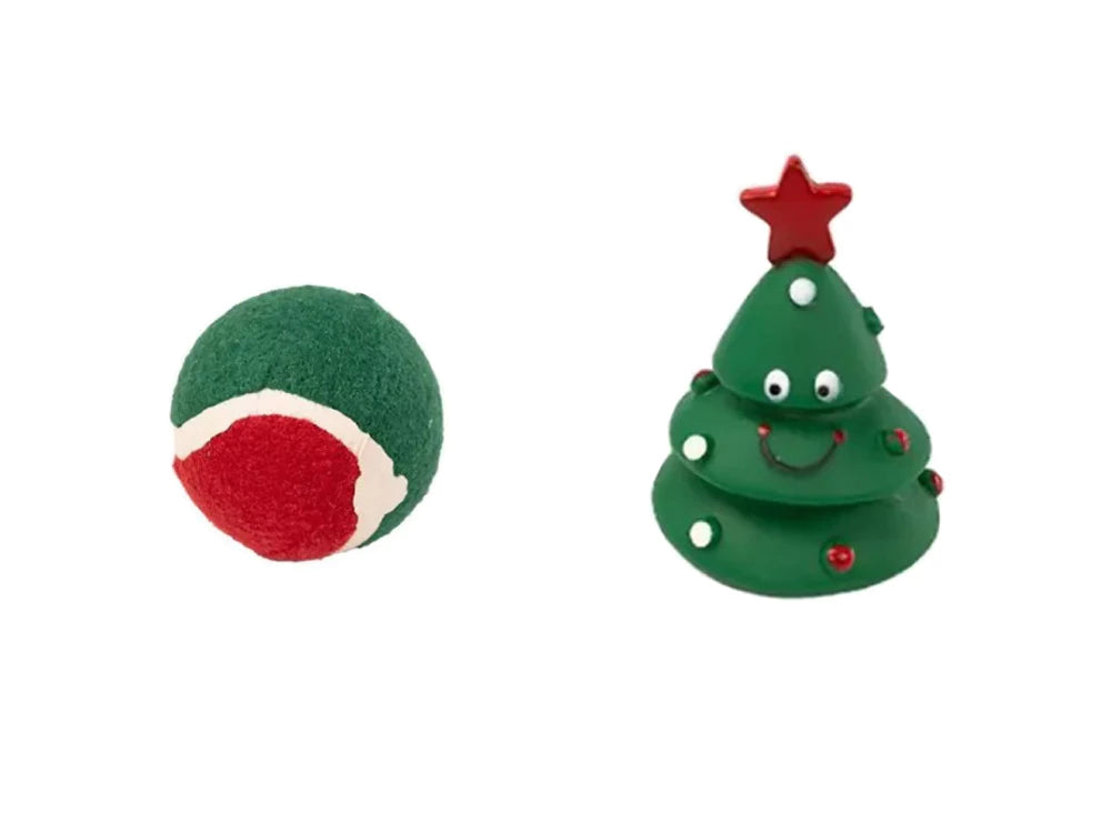 Kalėdinis šunų žaislų rinkinys (4 dalys)