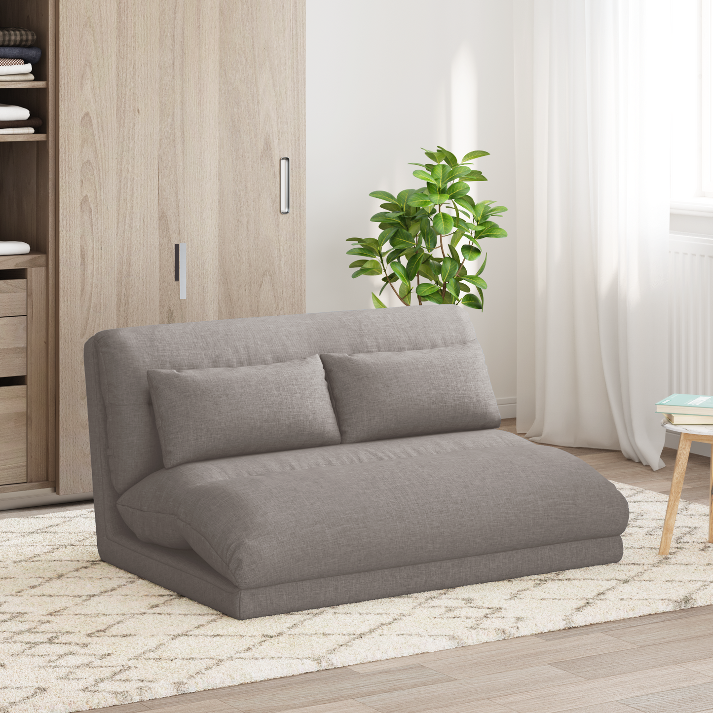 Grindų kėdė Taupe 110 x 82 x 55 cm audinys