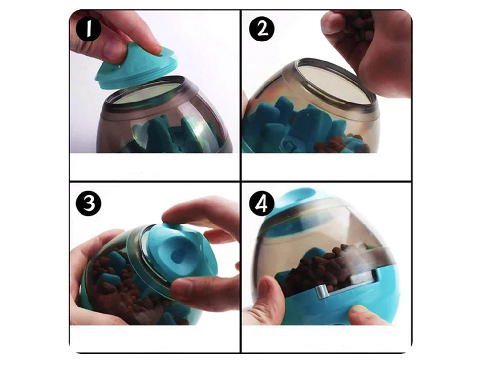 Interaktyvus skanėstų kamuoliukas šunims ir katėms ( Mėlynas)