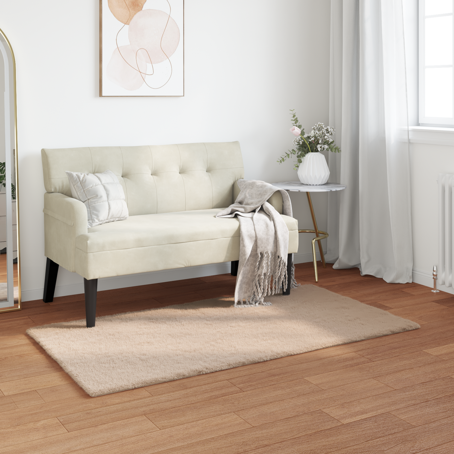 Dirbtinio triušio kailio kilimas Olite Taupe 80 x 150 cm