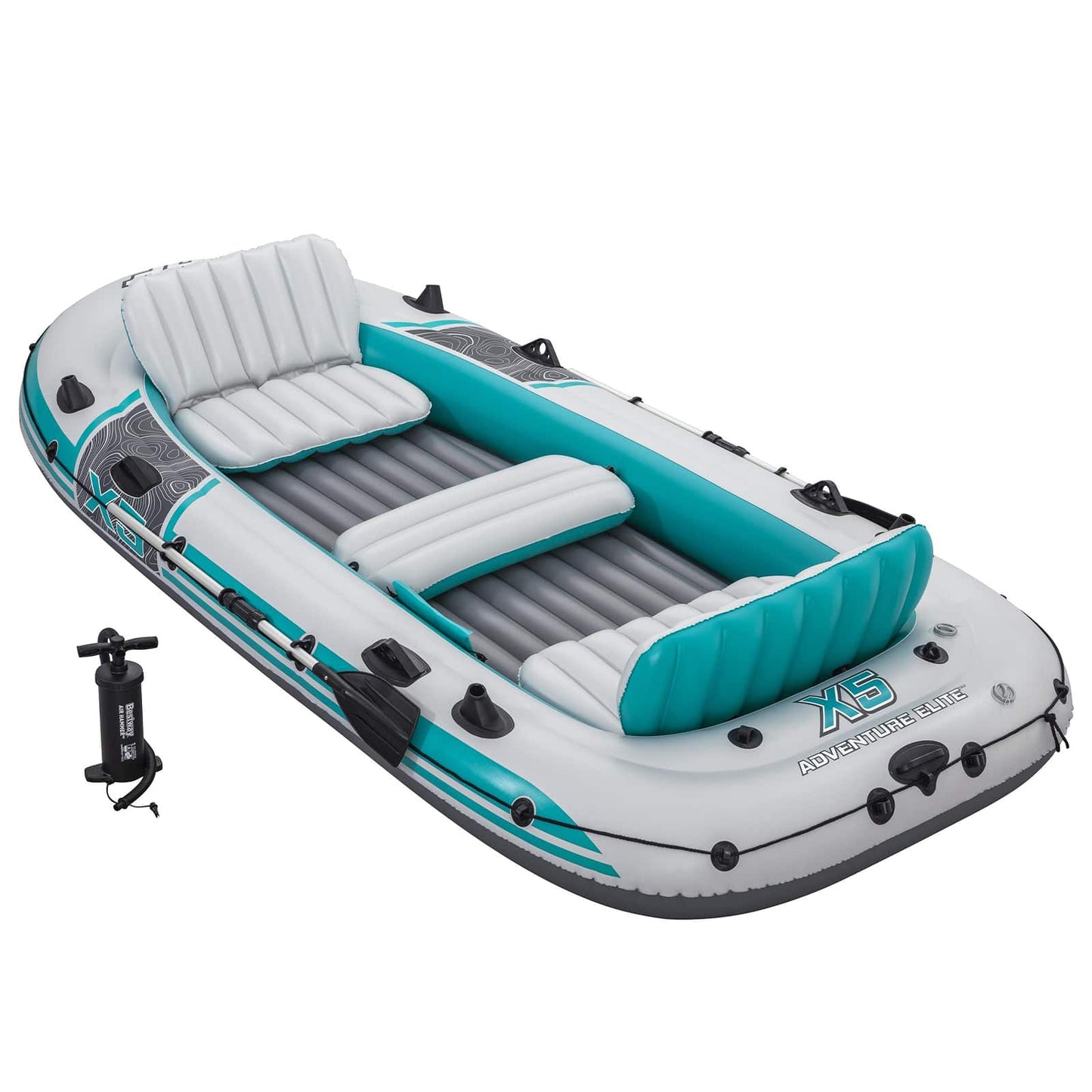 Pripučiamas valtis Pilka ir balta 3,64 x 1,66 m PVC