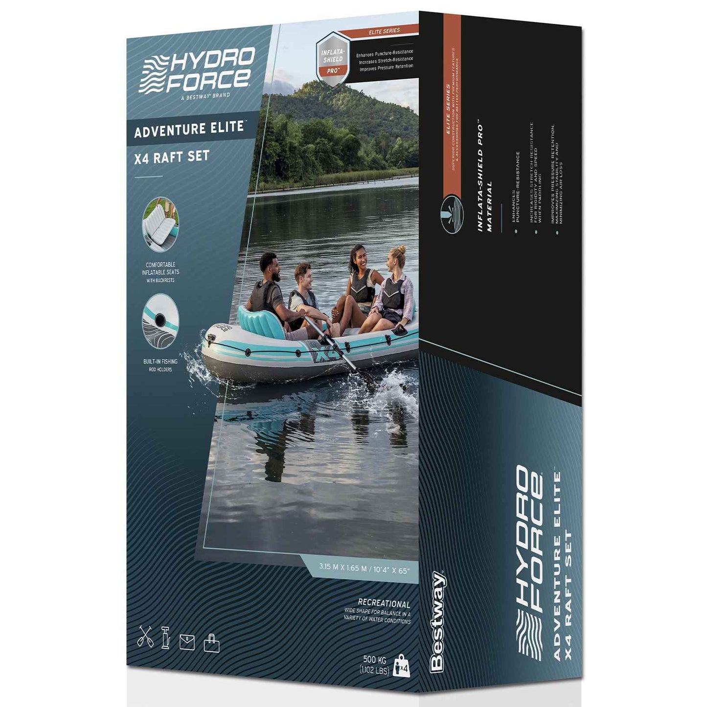 Pripučiamas valtis Pilka ir balta 3,15 x 1,65 m PVC