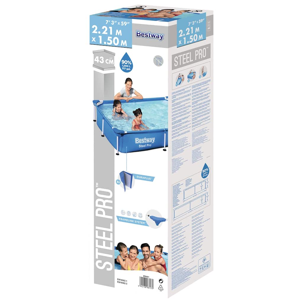 Steel Pro Baseinas, 221x150x43cm