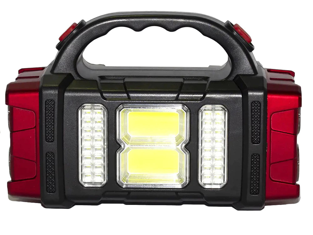 Nešiojamas įkraunamas LED žibintuvėlis su saulės baterija