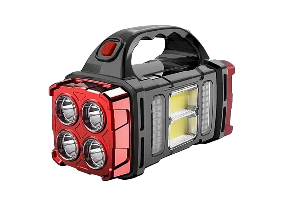 Nešiojamas įkraunamas LED žibintuvėlis su saulės baterija