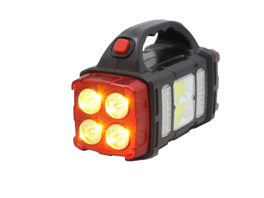 Nešiojamas įkraunamas LED žibintuvėlis su saulės baterija