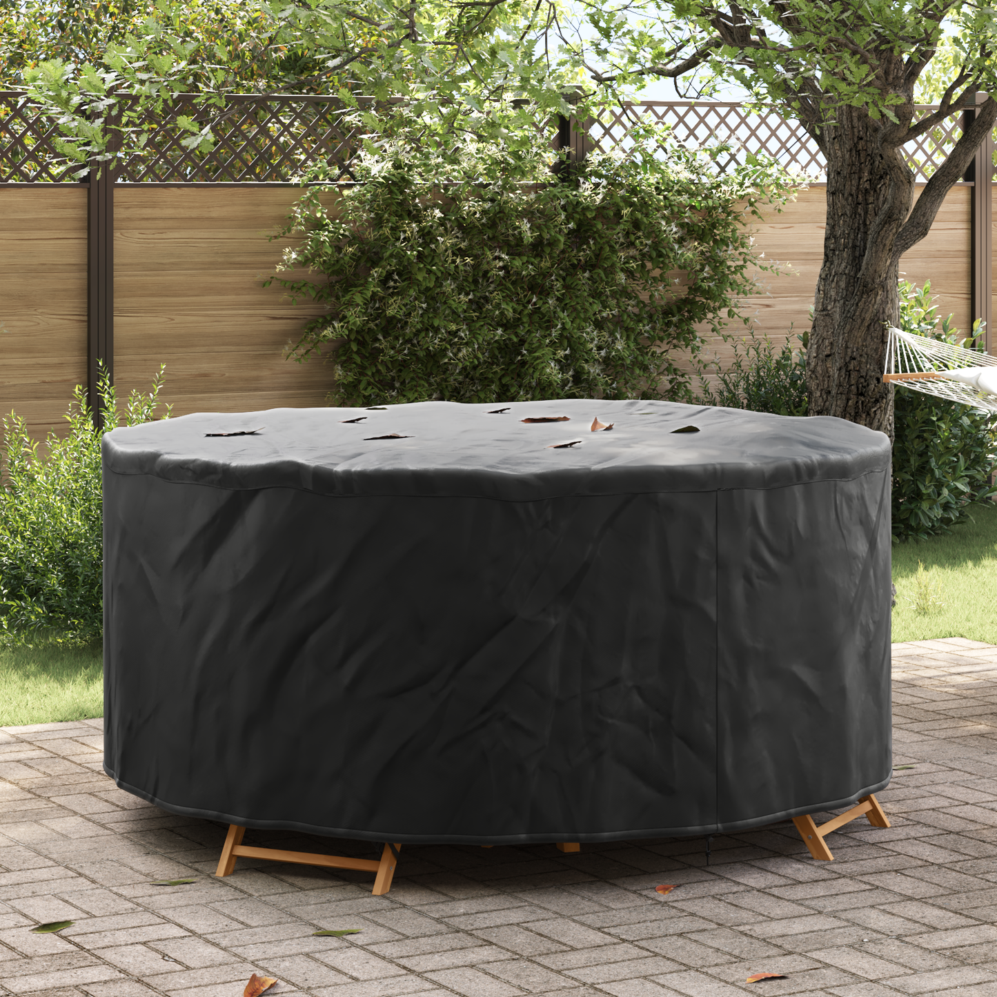 Lauko baldų uždangalas Juoda 200 x 200 x 105 cm 210D audinys