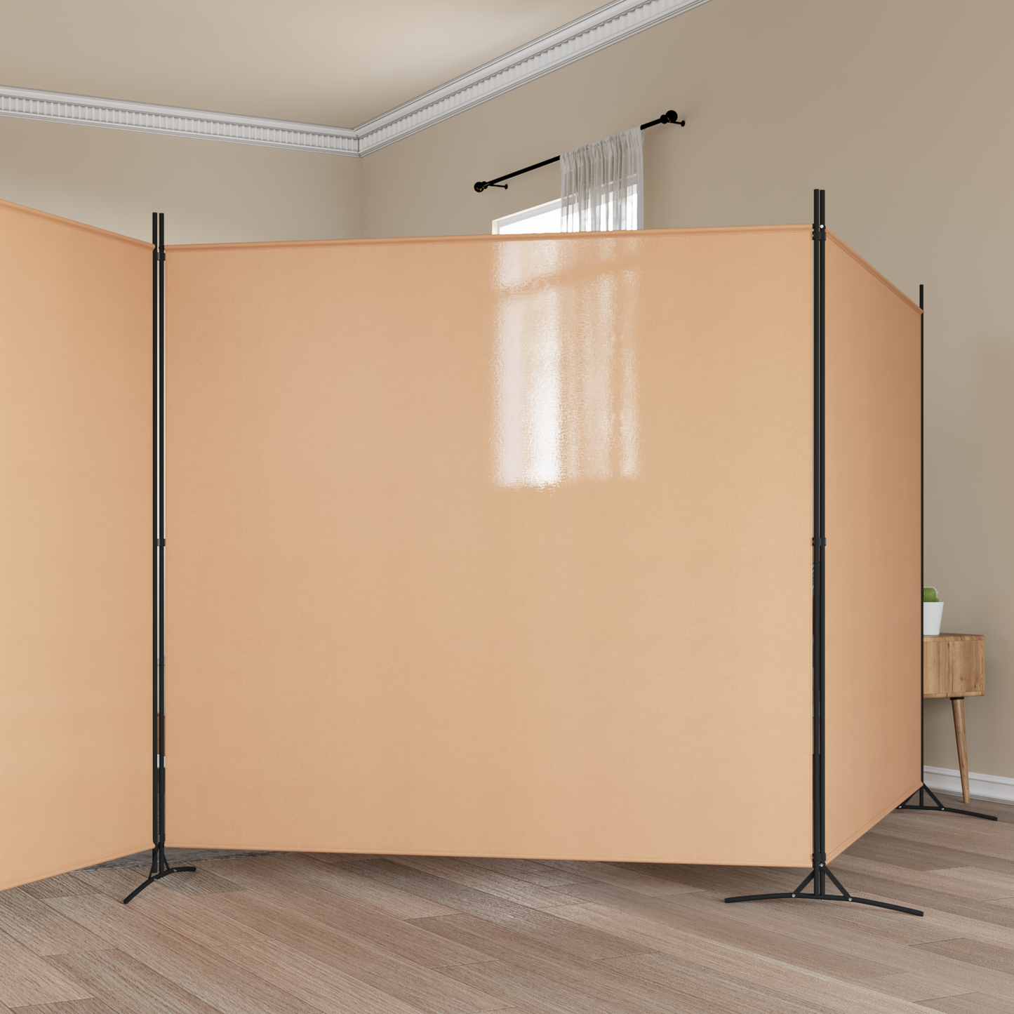 4-skydelis kambario skirstytuvas Smėlio 525 x 180 cm Audinys