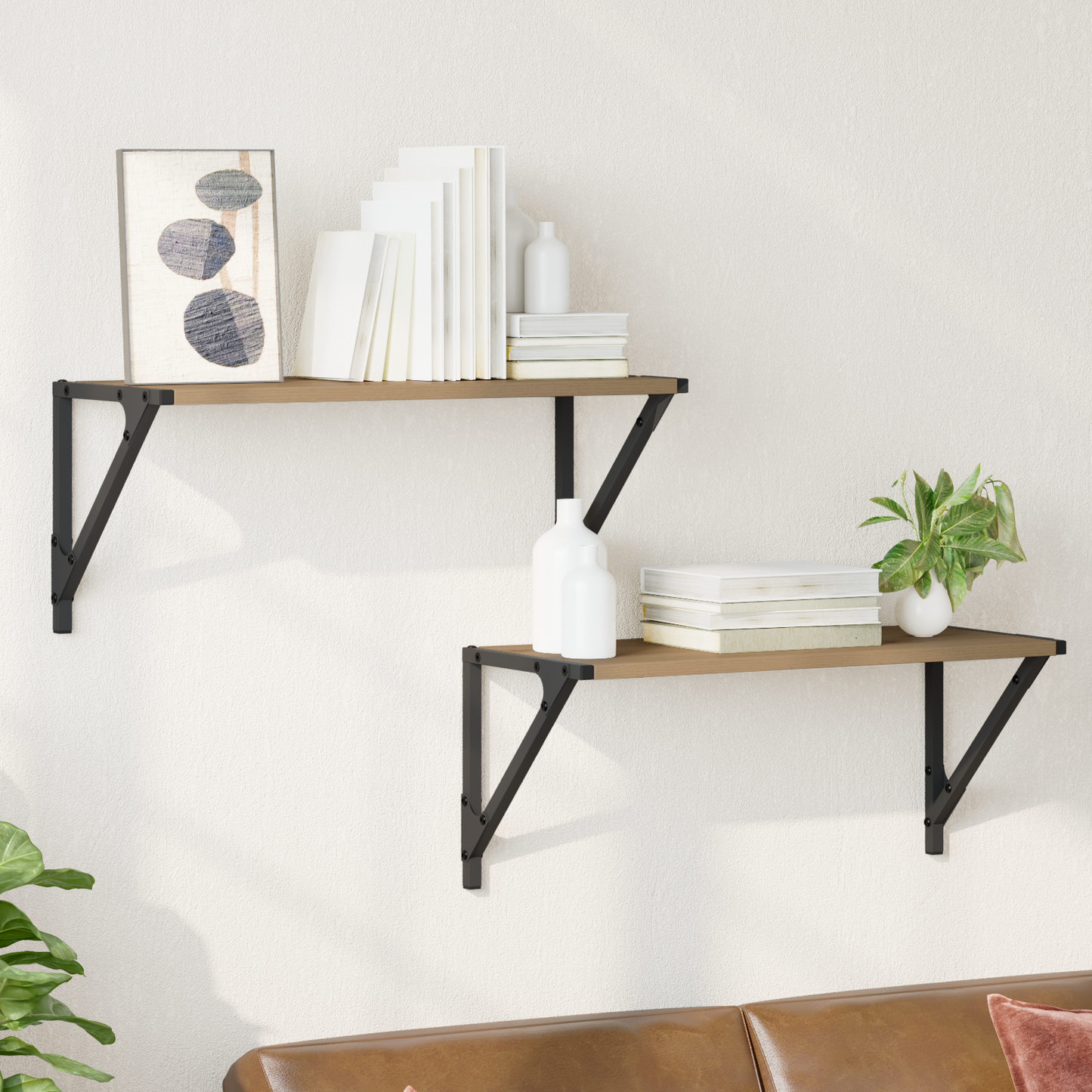Sieninės lentynos 2 pcs Amatininkų ąžuolas 60 x 25 x 25,5 cm