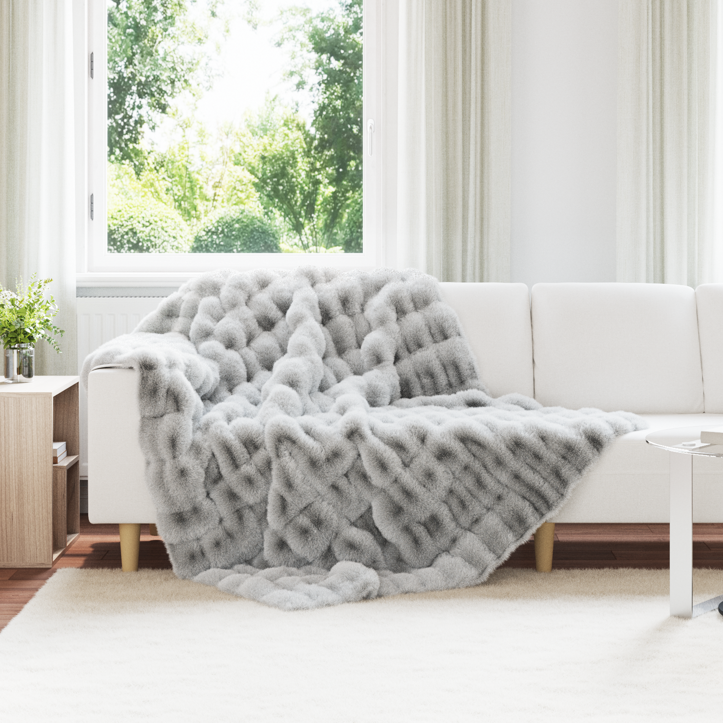 Neslystanti antklodė iš dirbtinio triušio kailio Olite 4 pcs