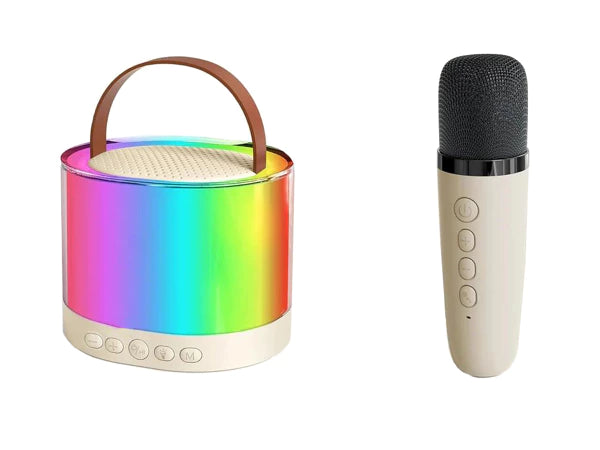 Karaoke rinkinys (2x mikrofonai + nešiojama Bluetooth kolonėlė)