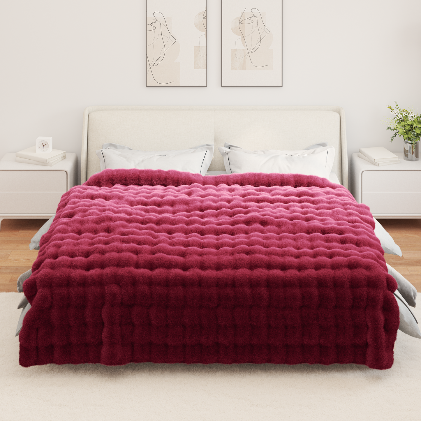 Neslystanti antklodė iš dirbtinio triušio kailio Olite 4 pcs