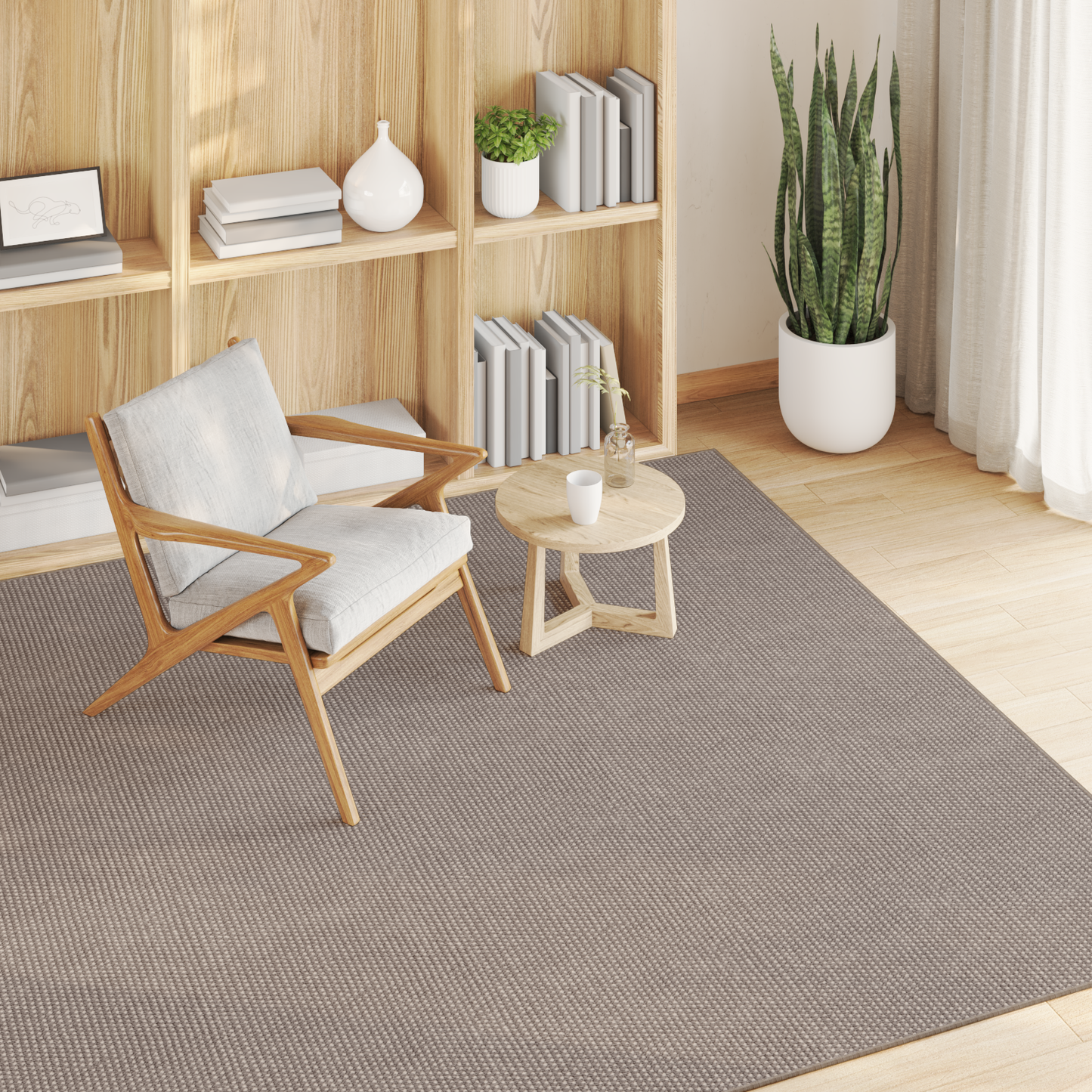Zoninės kiliminės dangos HUARTE Taupe 200 x 200 cm Poliesteris