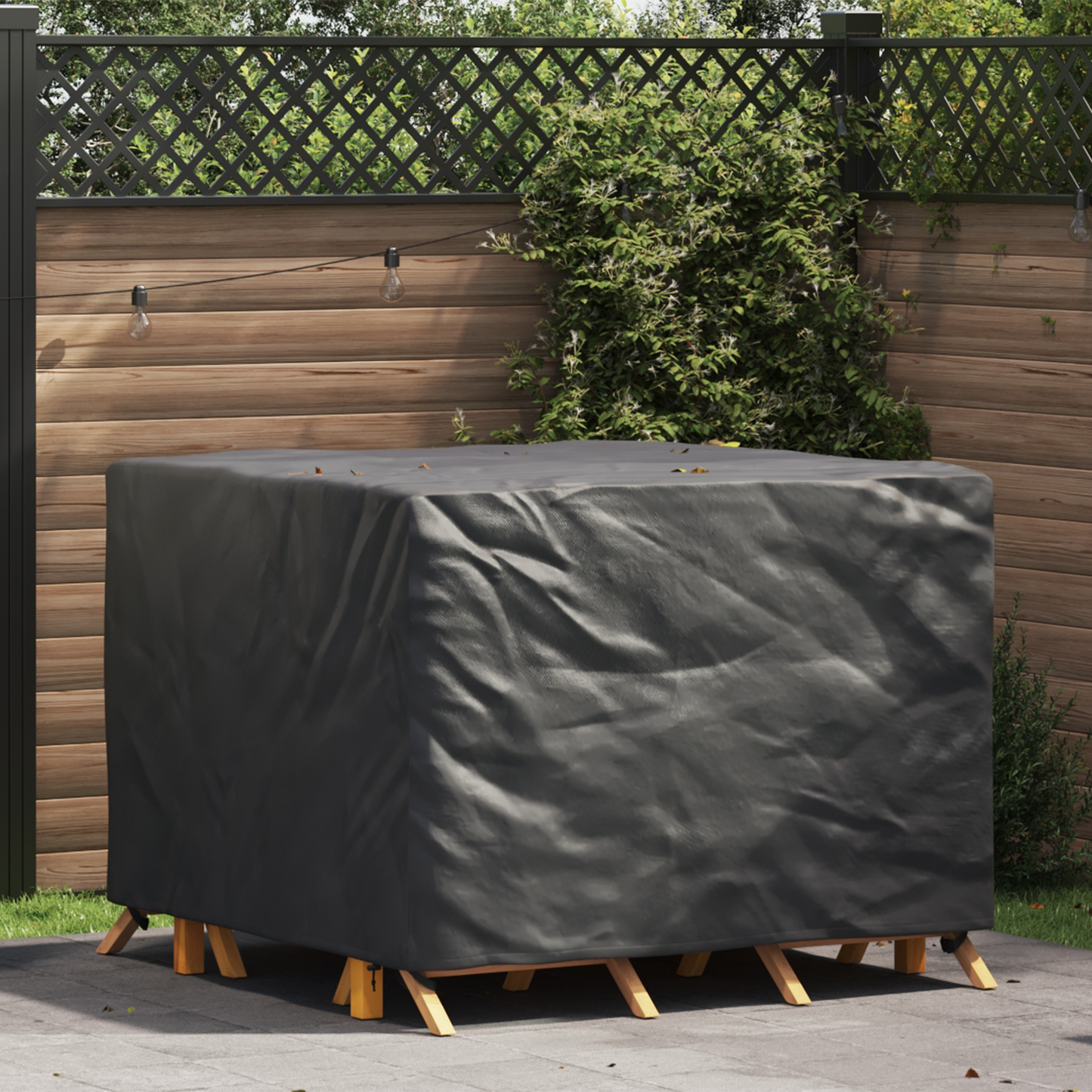 Lauko baldų uždangalas Juoda 135 x 135 x 90 cm 420D audinys