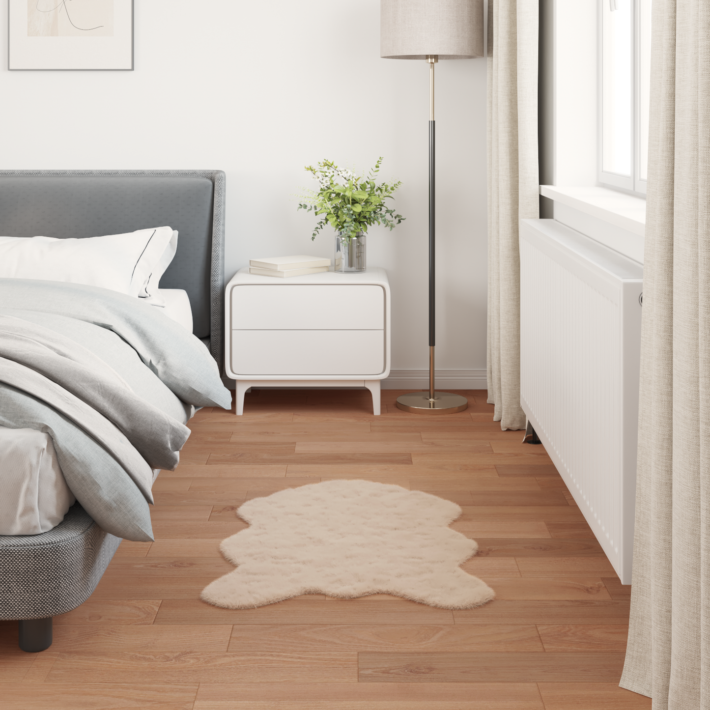 Dirbtinio triušio kailio kilimas Olite Taupe 50 x 80 cm