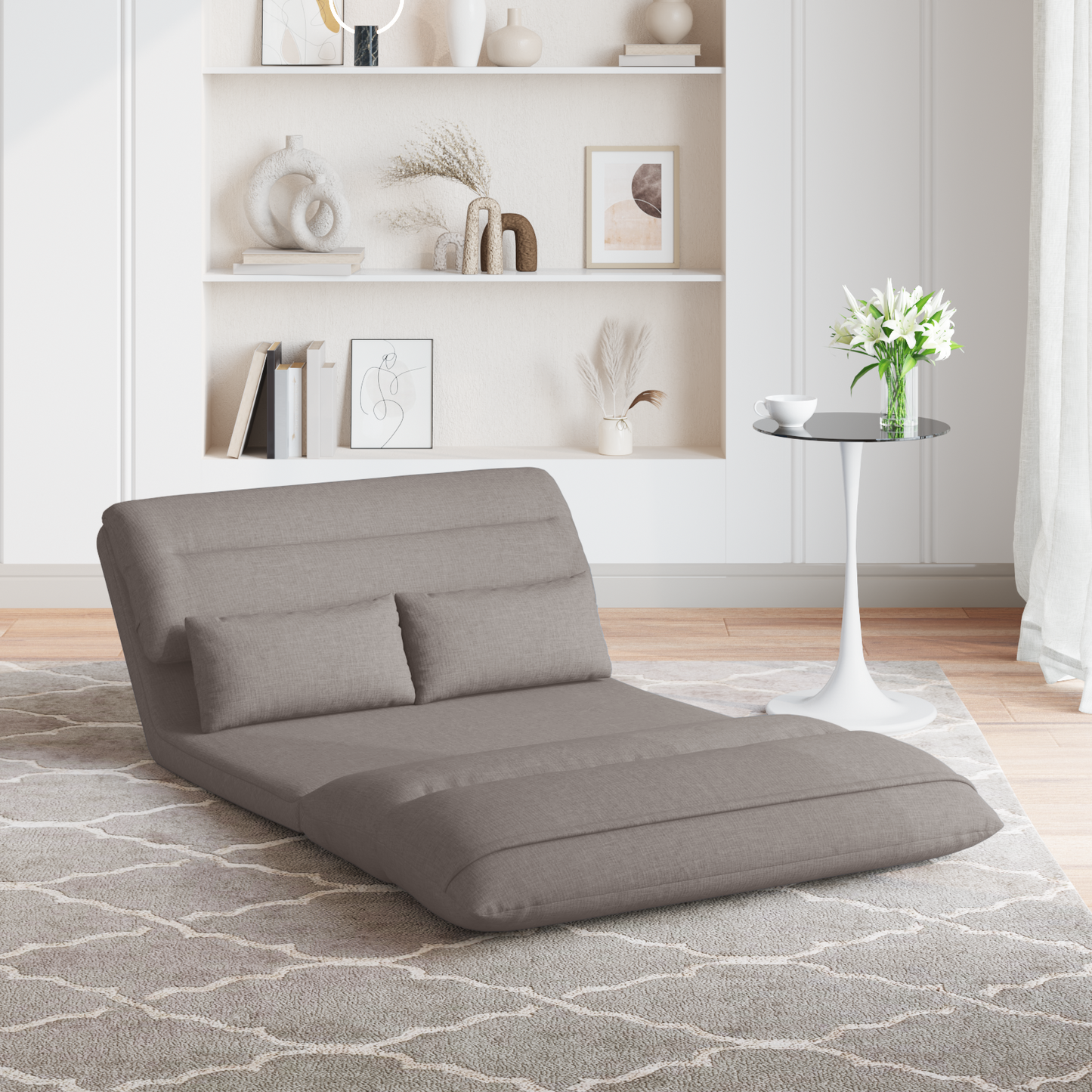 Grindų kėdė Taupe 110 x 82 x 55 cm audinys