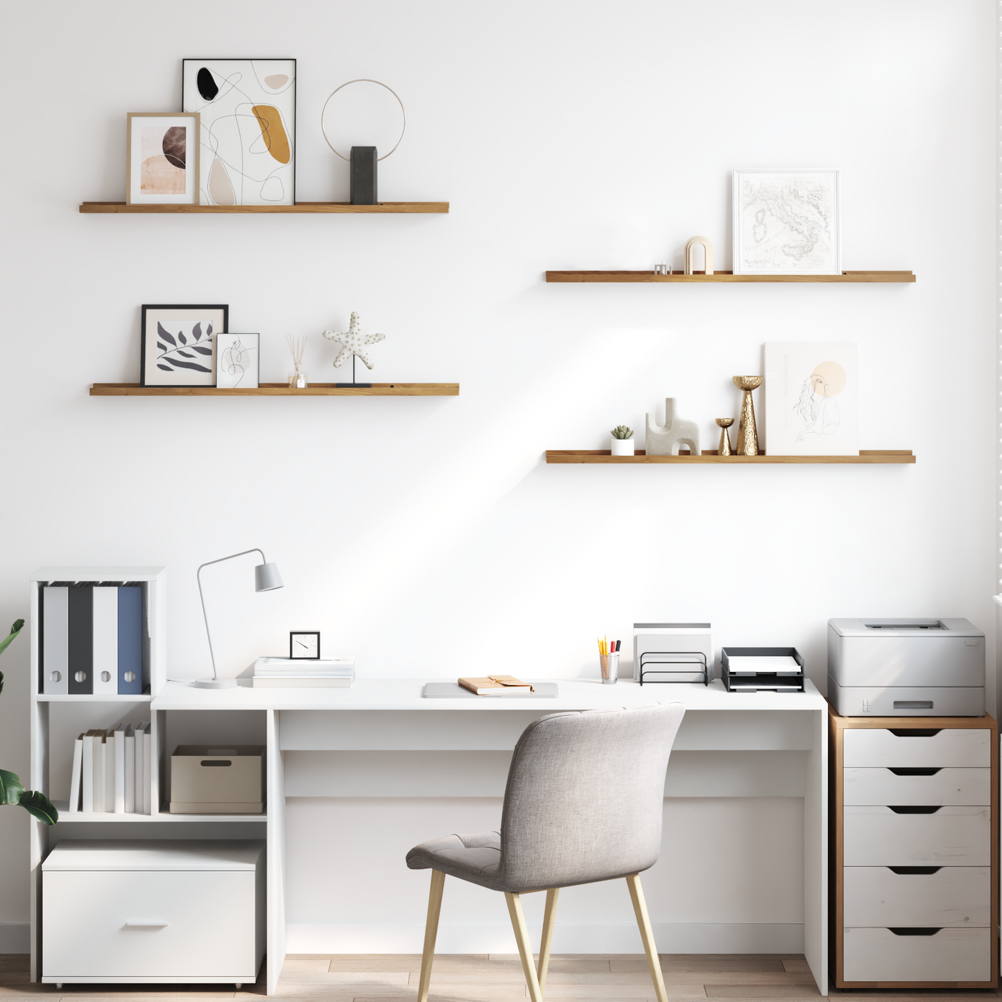 Sieninės lentynos 4 pcs Ruda 100 x 9 x 3 cm Apdirbta mediena