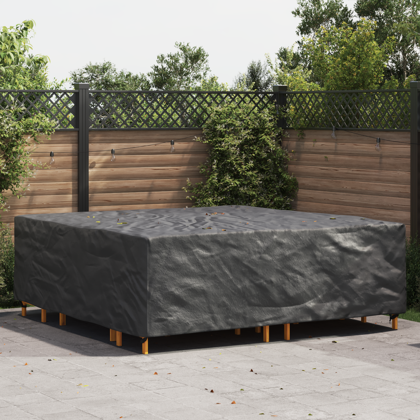 Lauko baldų uždangalas Juoda 220 x 220 x 70 cm 420D