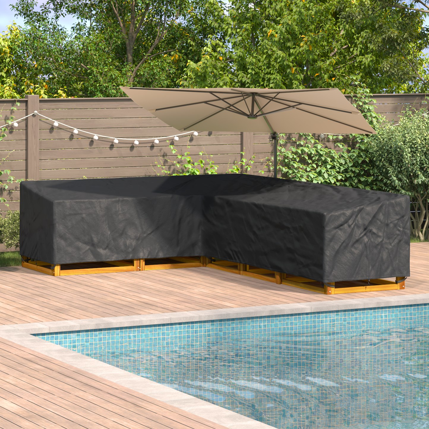 Lauko baldų uždangalas 355 x 275 x 80 cm 210D Oxford audinys