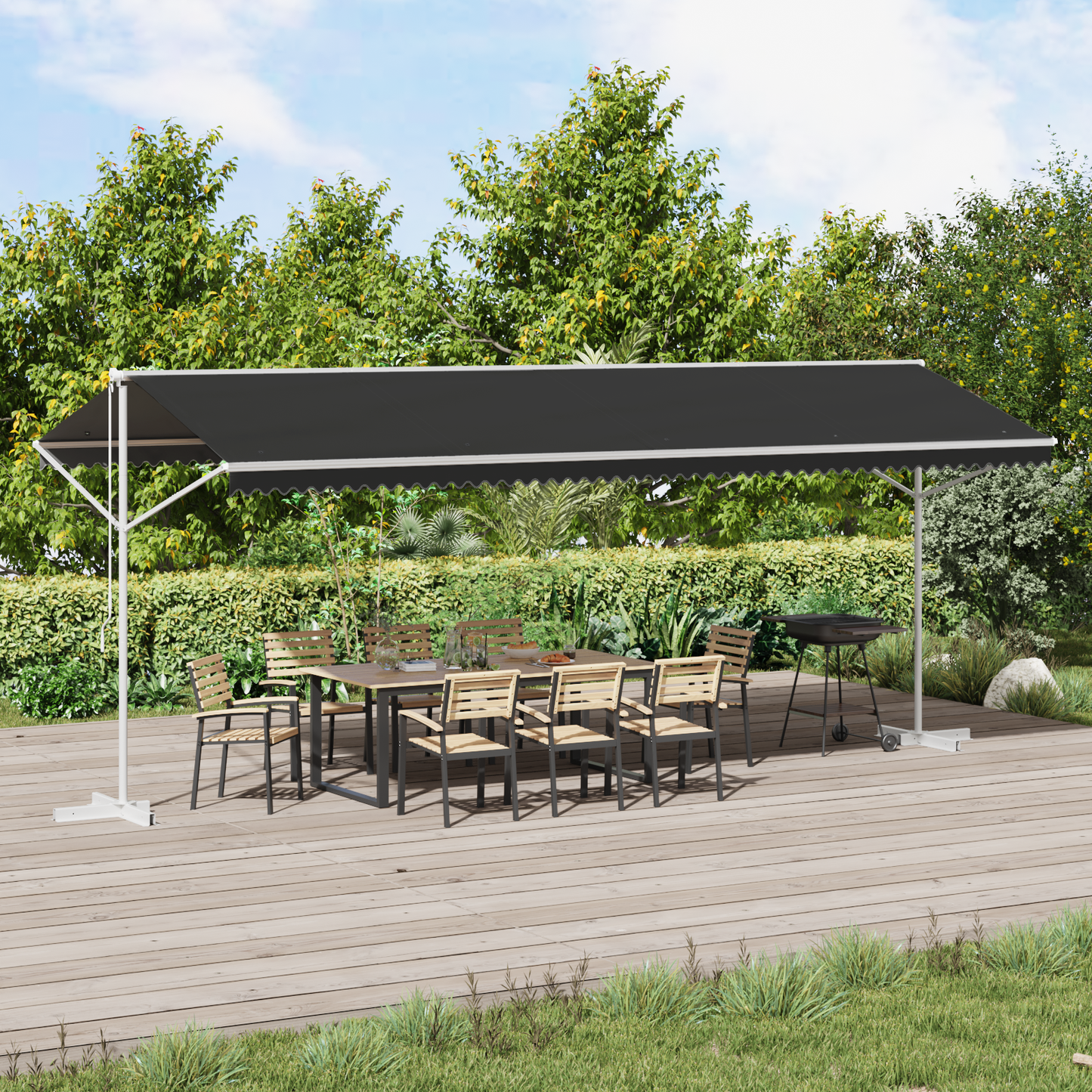 Atvira markizė Antracito 6 x 3 m Poliesteris