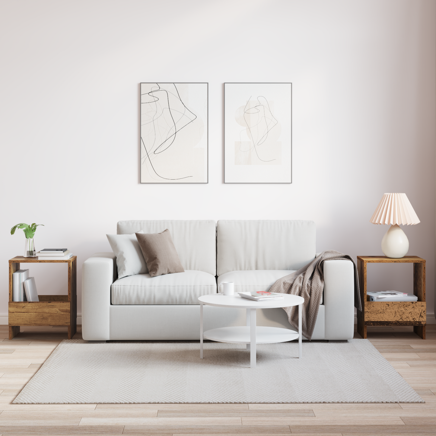 Žurnalų stovas 2 pcs Senas medis 35 x 30 x 45 cm
