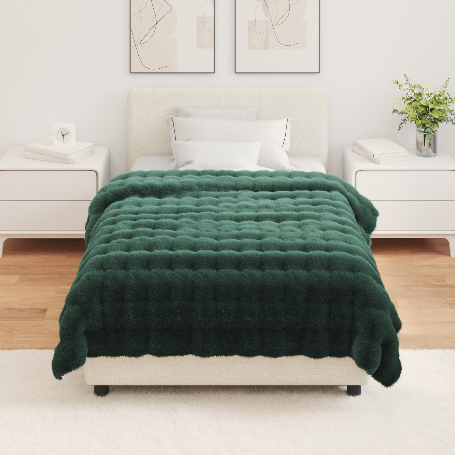 Neslystanti antklodė iš dirbtinio triušio kailio Olite 4 pcs
