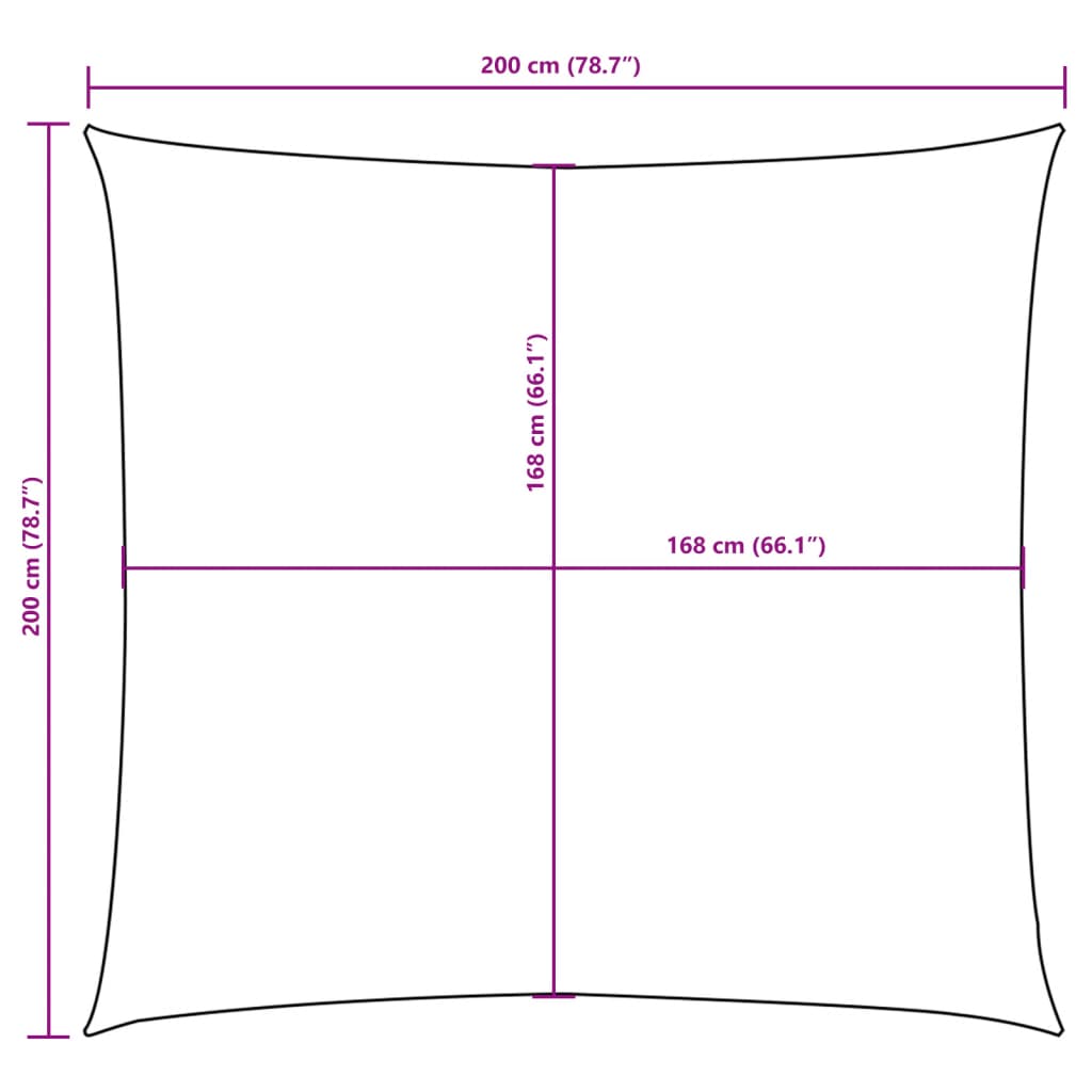 Tentas nuo saulės, oksfordo aud., kvadratas, 2x2m, kreminė sp.