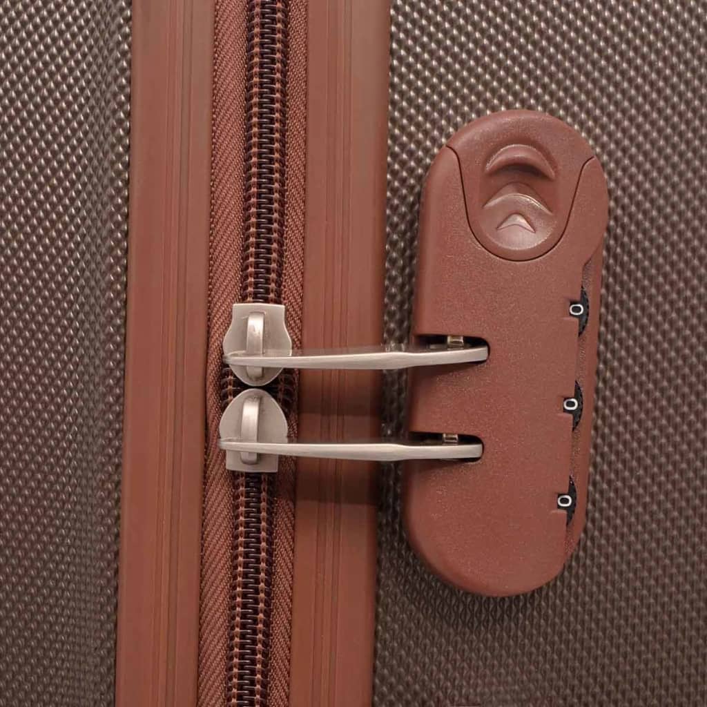 4 Kietų lagaminų su ratukais komplektas, kavos spalvos