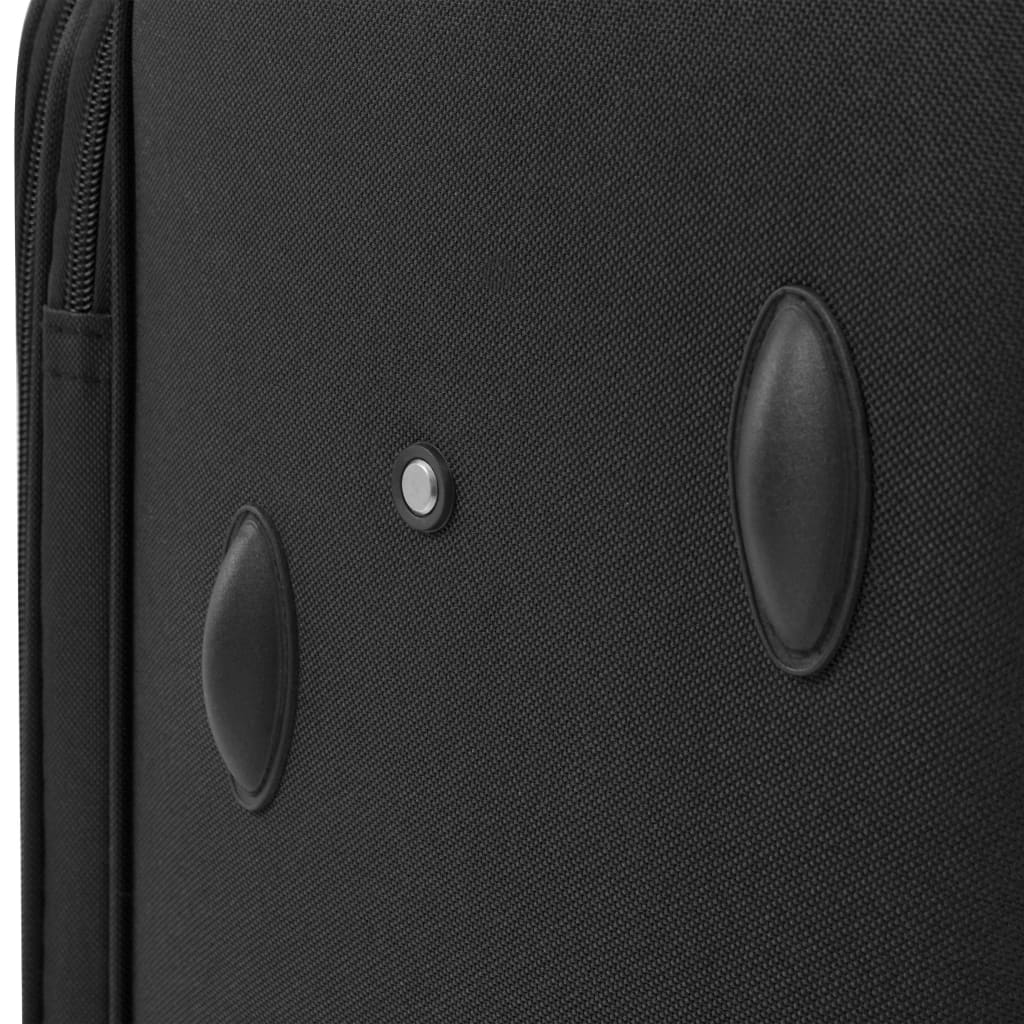 Minkštų lagaminų su ratukais komplektas, 3vnt., juodos sp.