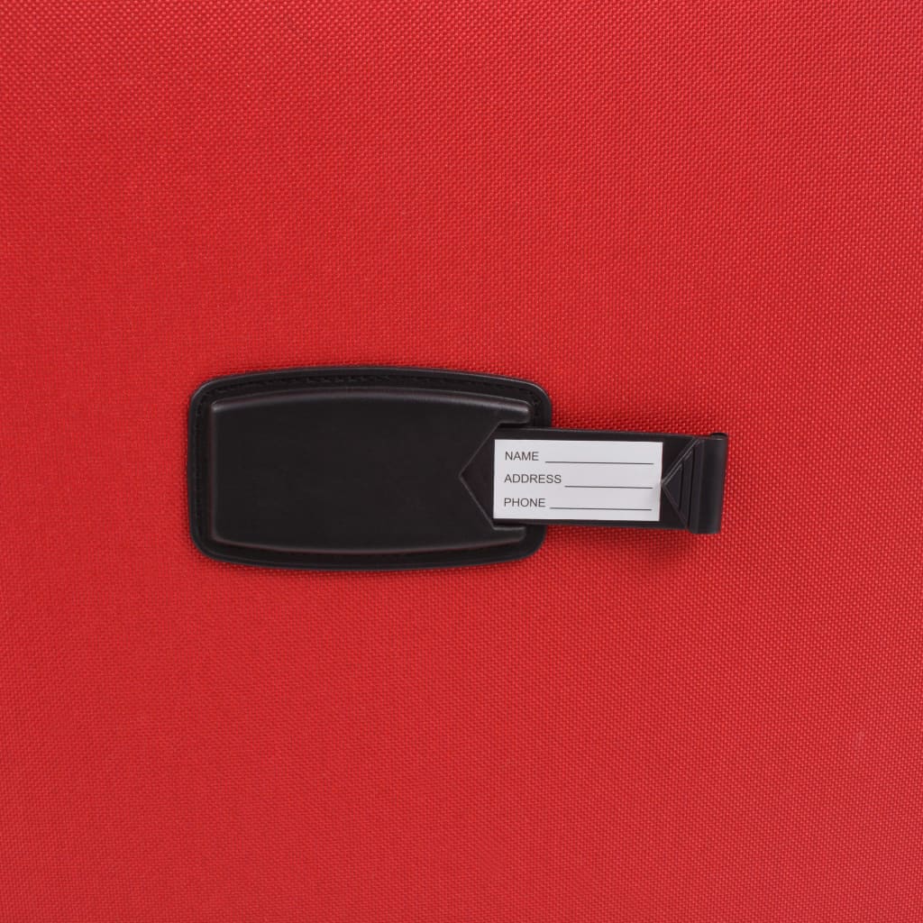 Minkštų lagaminų su ratukais komplektas, 3vnt., raudonos sp.