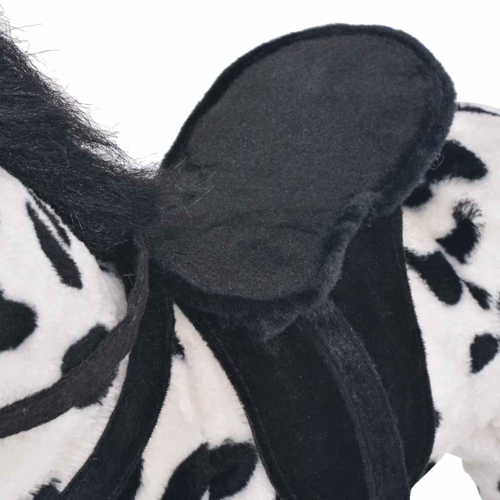 Stovintis pliušinis žaislas žirgas, juodas ir baltas, XXL