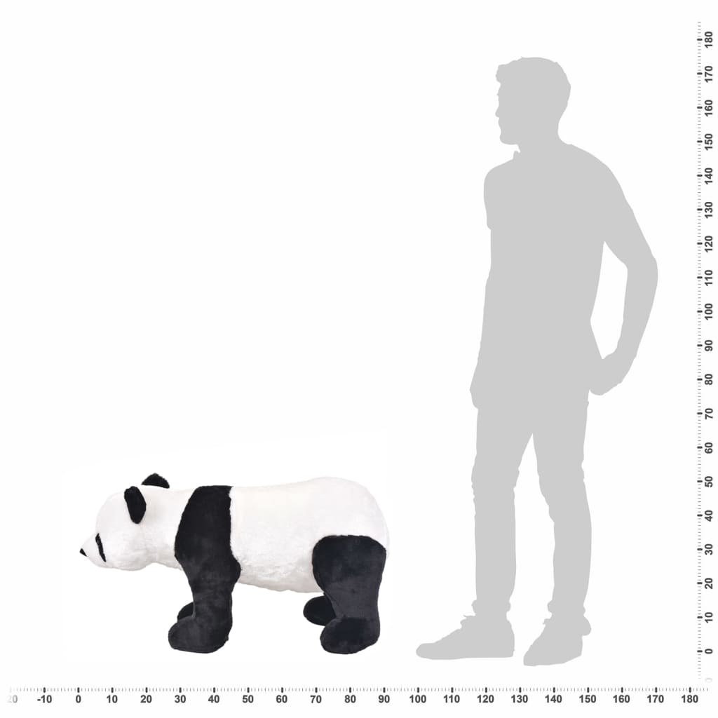Stovintis pliušinis žaislas panda, juodas ir baltas, XXL
