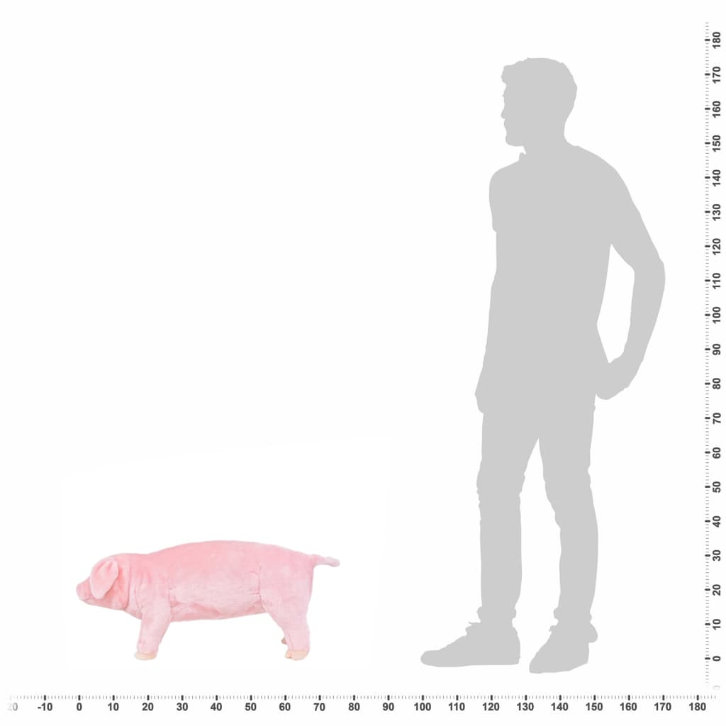 Stovintis pliušinis žaislas paršiukas, rožinės spalvos, XXL
