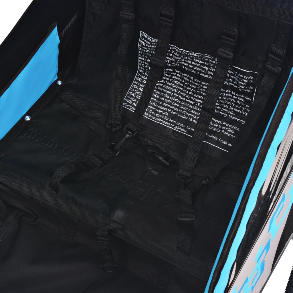 Dviračio priekaba, pilkos ir mėlynos spalvos, 30kg