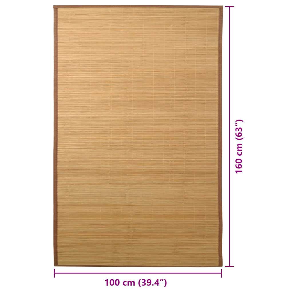 Bambukinis kilimas, 100x160 cm, rudas