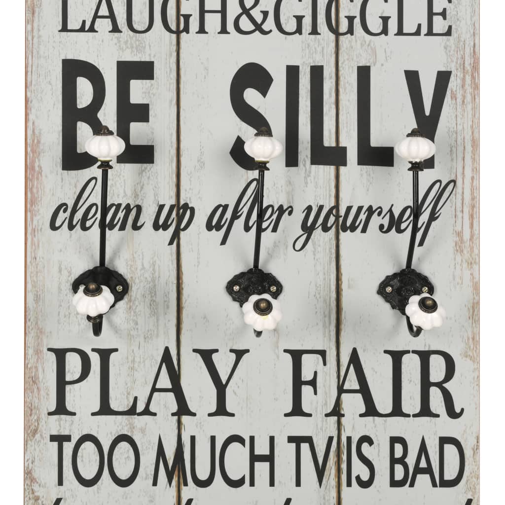 Paltų kabykla THANK YOU, 6 kabl., mont. prie sienos, 120x40cm