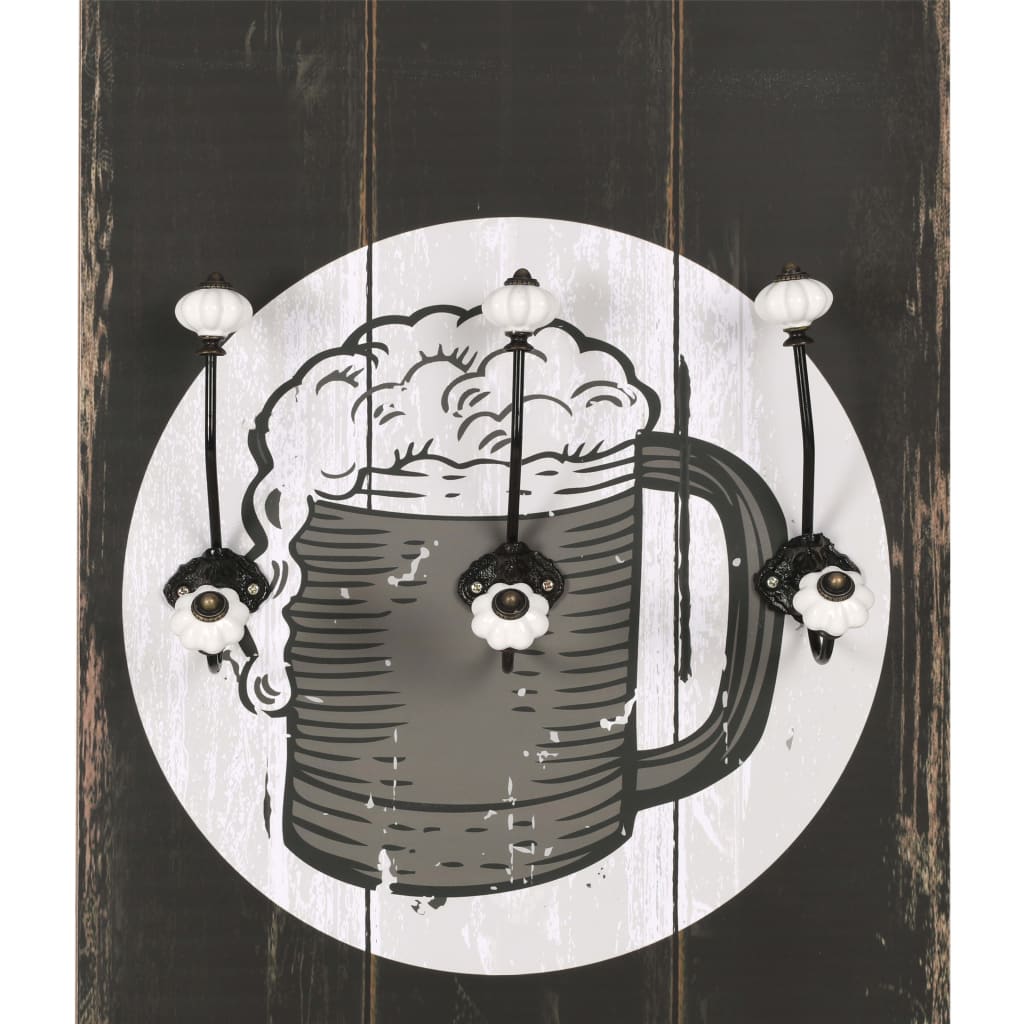 Prie sienos montuojama paltų kabykla su 6 kabliukais, 120x40cm