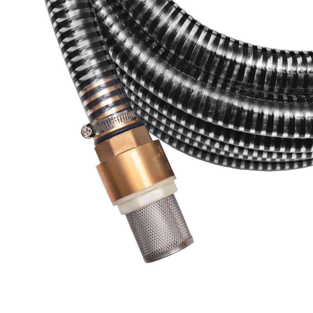 Siurbimo žarna su žalvarinėmis jungtimis, 3 m 25 mm, juoda