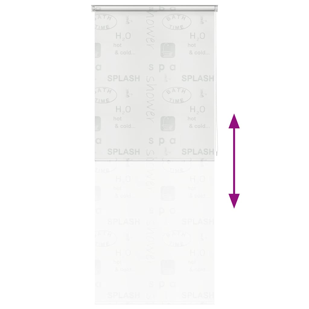 Dušo roletas, 100x240 cm, su užrašais