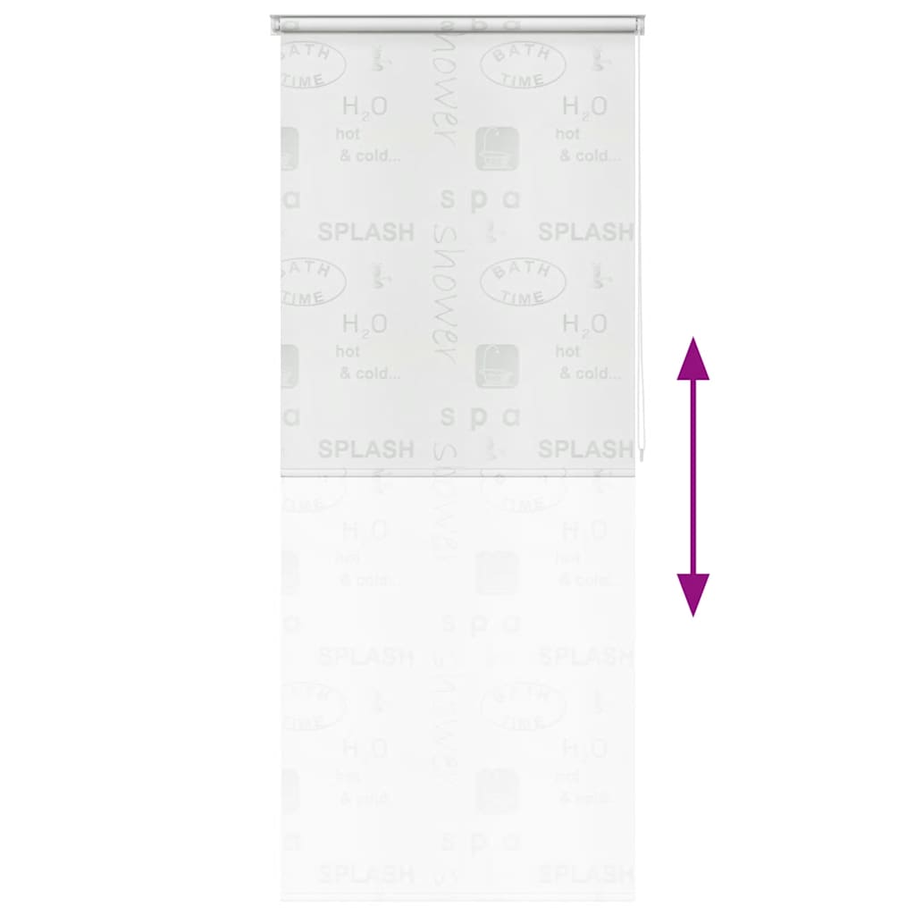 Dušo roletas, 120x240 cm, su užrašais