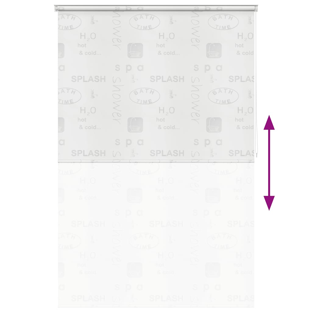 Dušo roletas, 160x240 cm, su užrašais