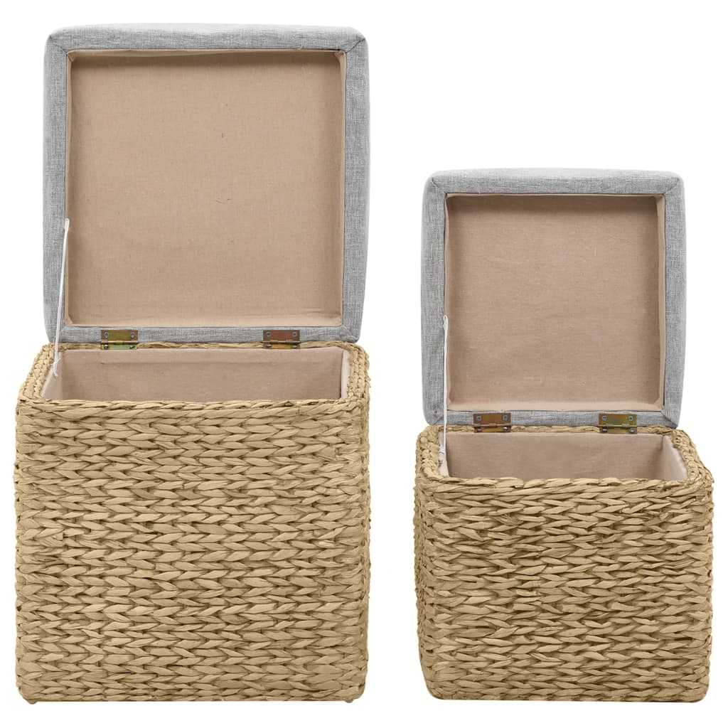 Otomanių komplektas, 2d., jūros žolių, pilkas