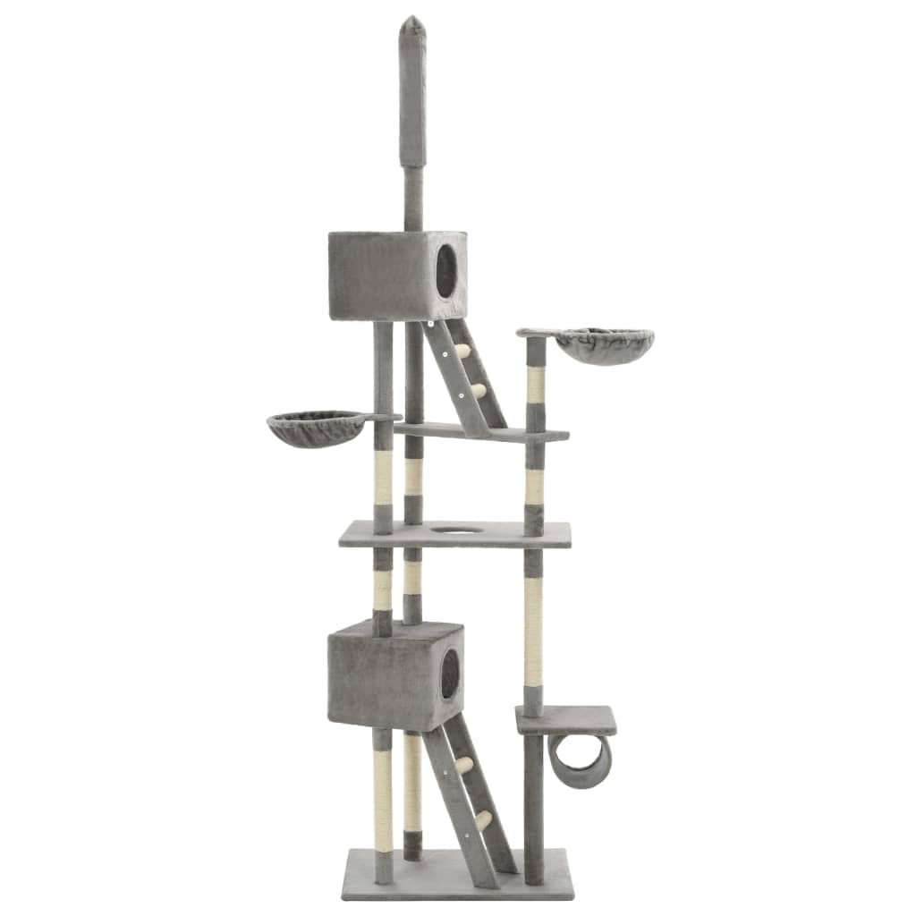 Draskyklė katėms su stovu iš sizalio, 230-260cm, pilka