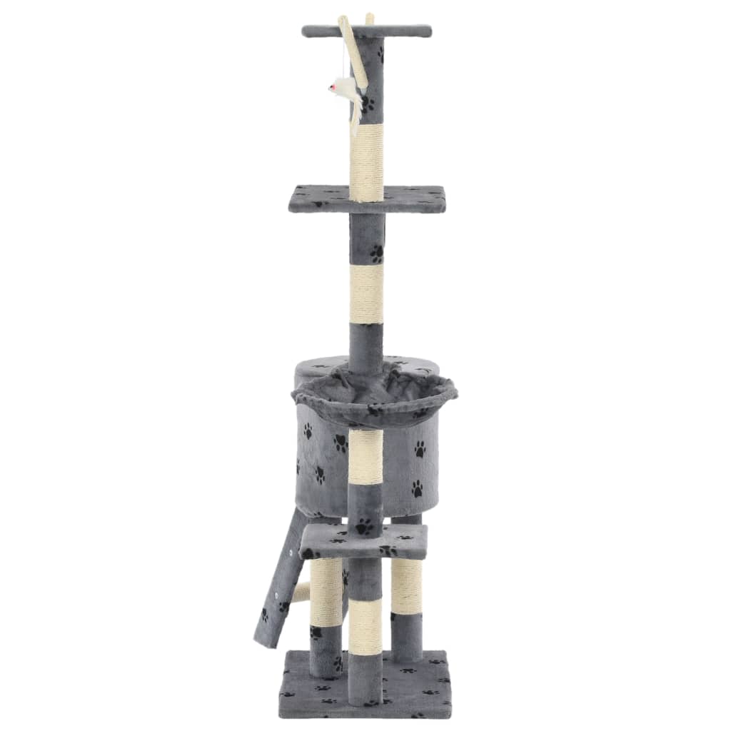 Draskyklė katėms su stovais iš sizalio, 138cm, pilkos sp. pėd.