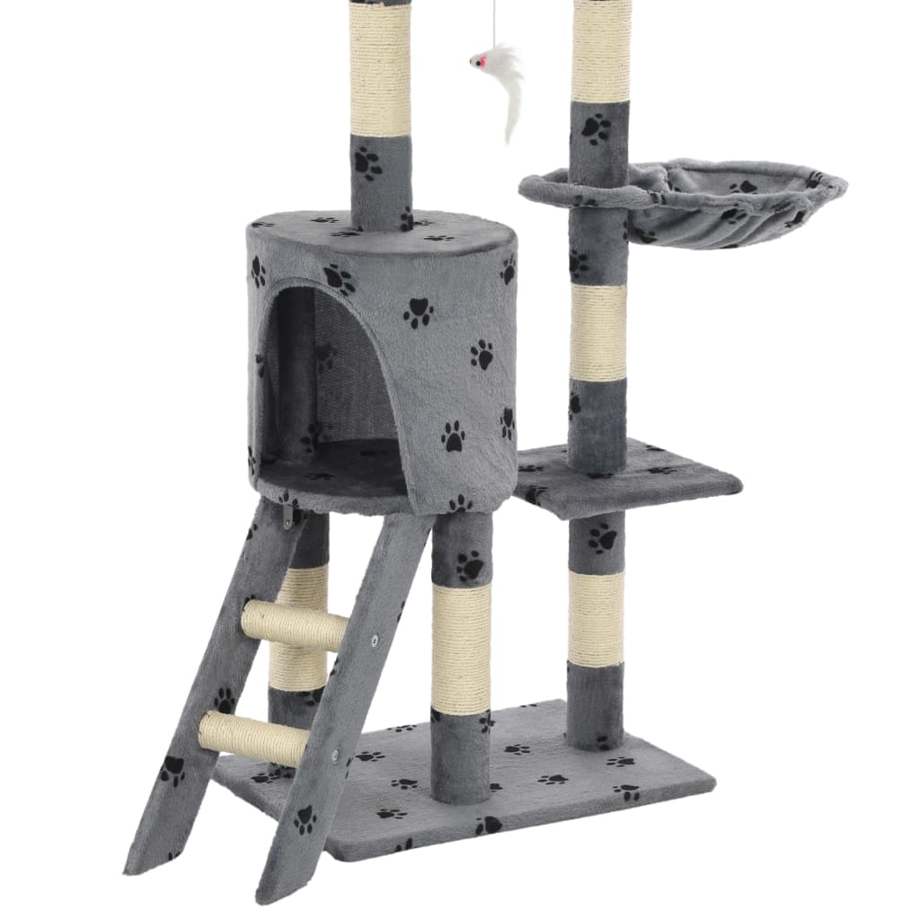 Draskyklė katėms su stovais iš sizalio, 138cm, pilkos sp. pėd.