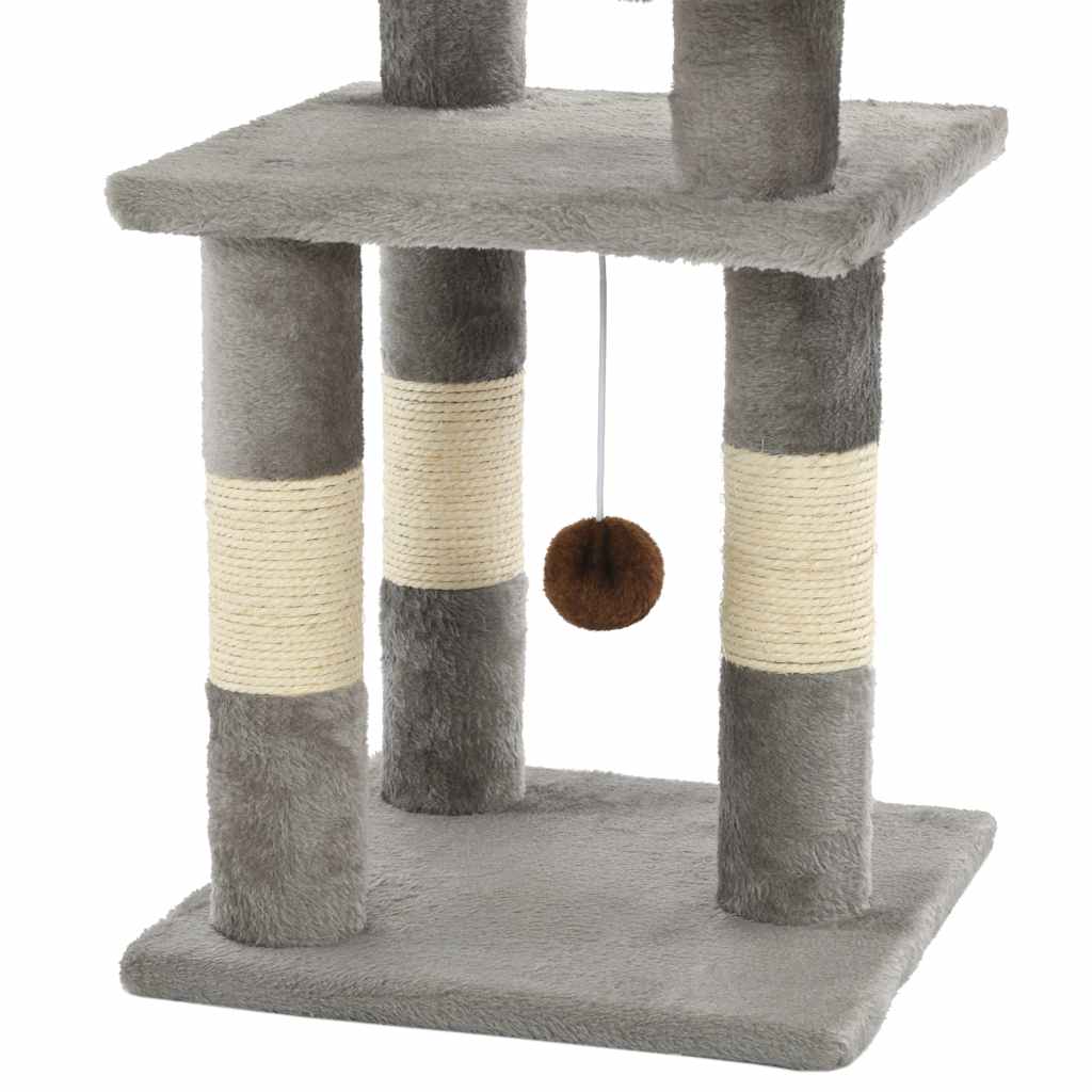 Draskyklė katėms su stovais iš sizalio, 65cm, pilkos spalvos