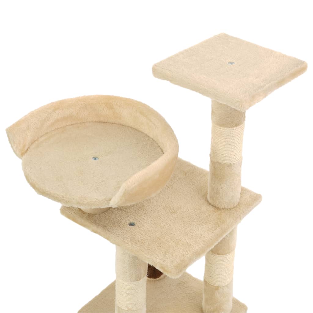 Draskyklė katėms su stovais iš sizalio, 65cm, smėlio sp.
