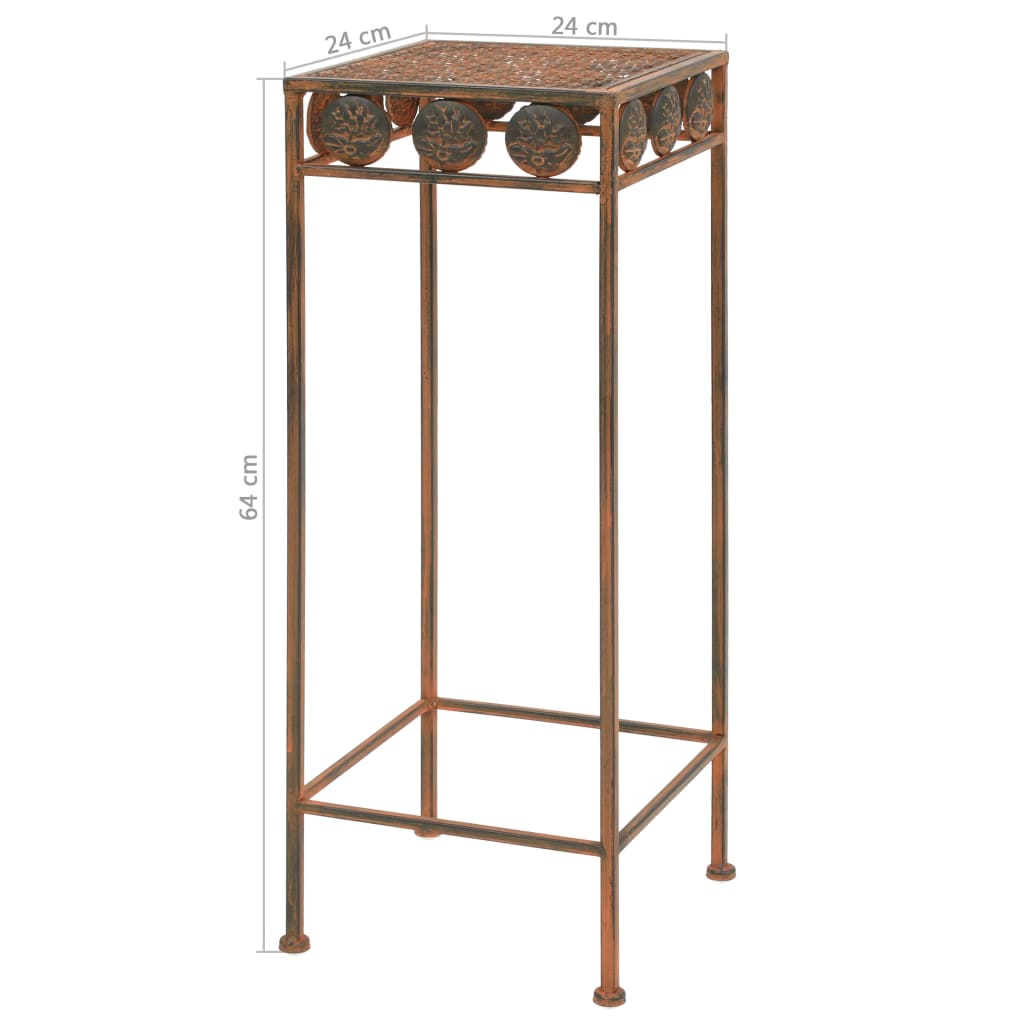 Stovai augalams, 3vnt., rūdžių sp., metalas, vintažinio stil.