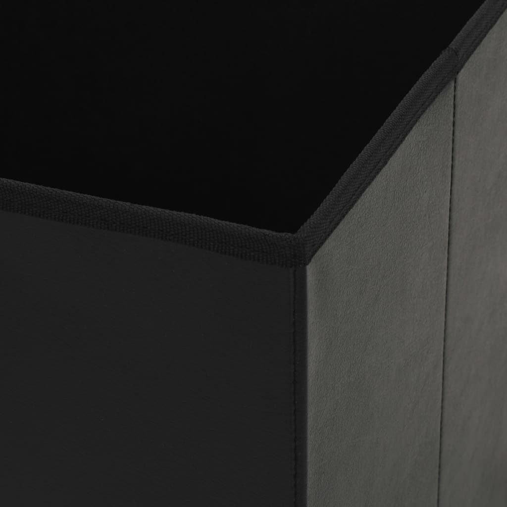 Sulankst. taburetės-daiktadėžės, 2vnt., juodos sp., dirbt. oda